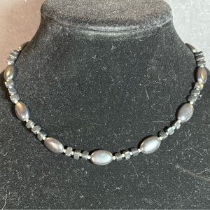 Chaps Black Stone Beaded Double-Strand Necklace